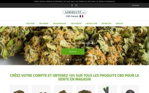 Capture de la page d’accueil de Adishatz CBD