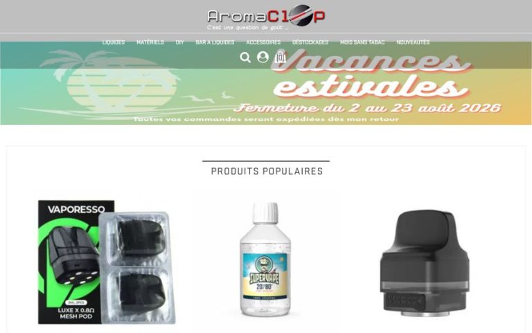 Capture de la page d’accueil de Aromaclop Maisons-Alfort