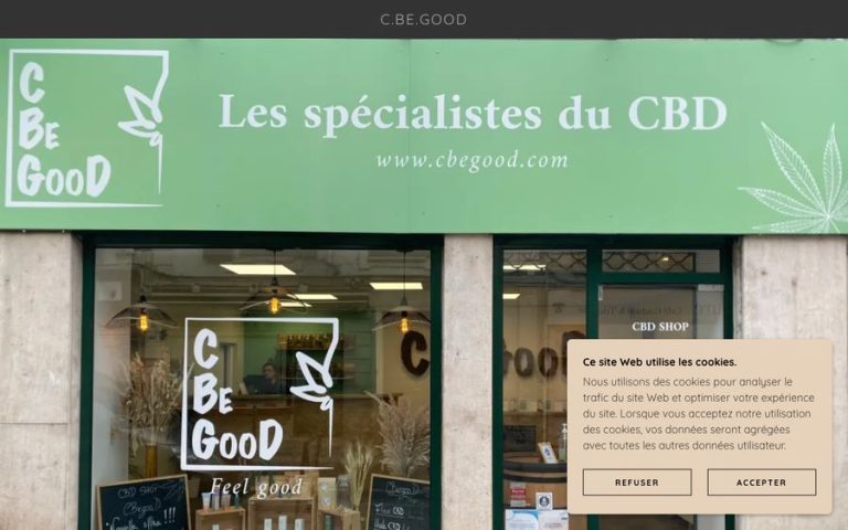 Capture de la page d’accueil de C Be Good