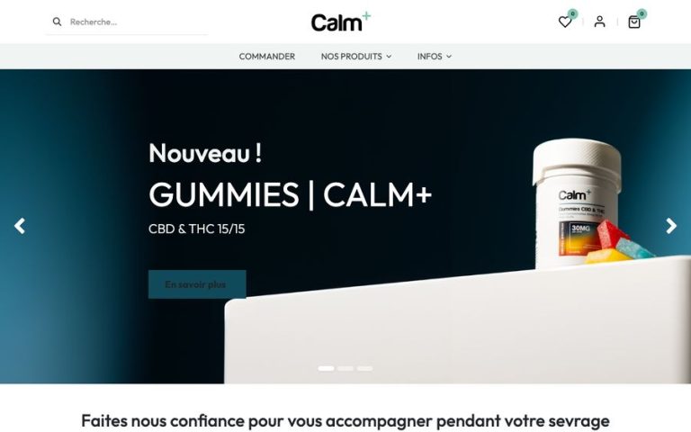 Capture de la page d’accueil de Calm+