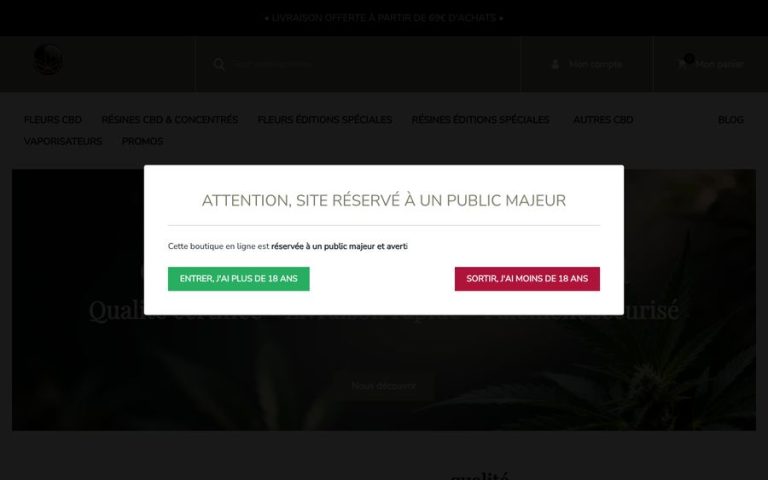 Capture de la page d’accueil de Canna Sphere