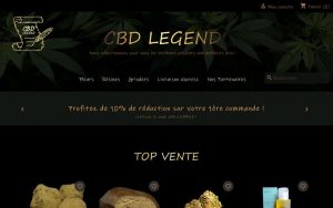 Capture de la page d’accueil de CBD Legend