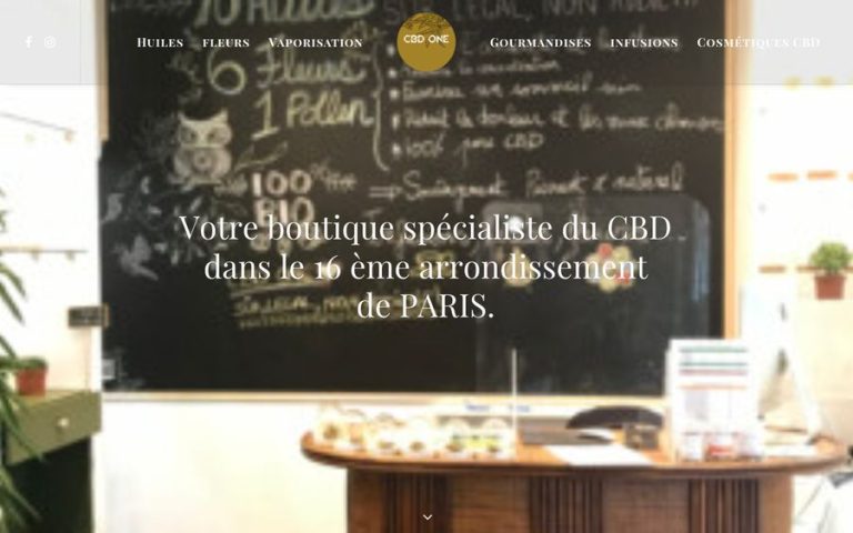 Capture de la page d’accueil de CBD ONE