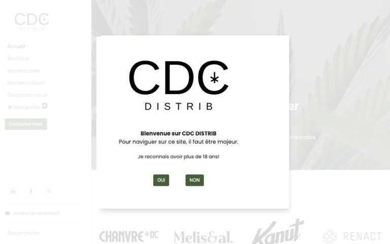 Capture de la page d’accueil de CDC Distrib