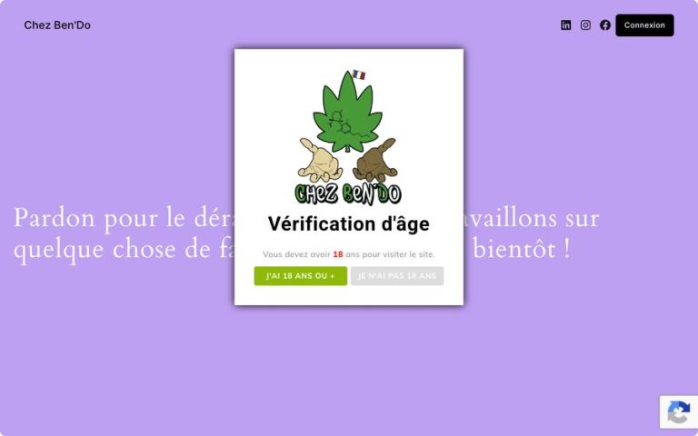 Capture de la page d’accueil de Chez Ben&rsquo;Do