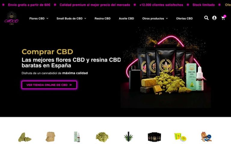 Capture de la page d’accueil de Choco CBD