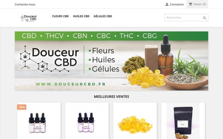 Capture de la page d’accueil de Douceur CBD