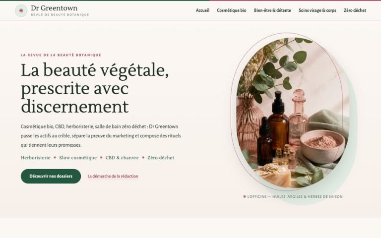 Capture de la page d’accueil de Dr Greentown