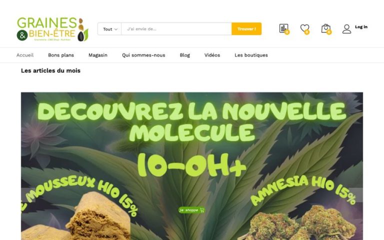 Capture de la page d’accueil de Graines & bien-être