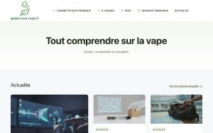 Capture de la page d’accueil de Green & Vape