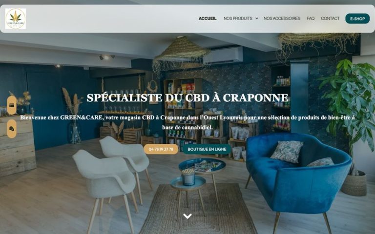 Capture de la page d’accueil de Green&Care