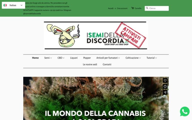 Capture de la page d’accueil de I semi della discordia