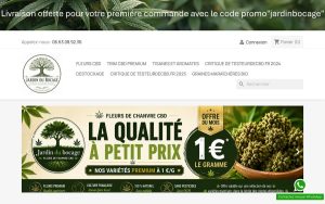 Capture de la page d’accueil de Jardin du Bocage
