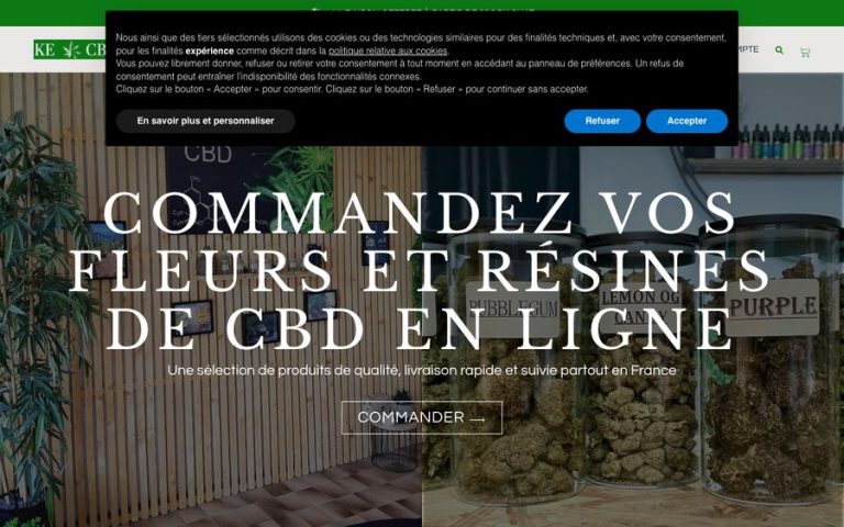 Capture de la page d’accueil de KE Bien être