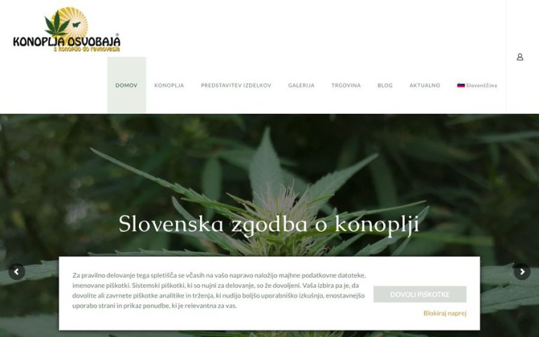 Capture de la page d’accueil de Konoplja Osvobaja