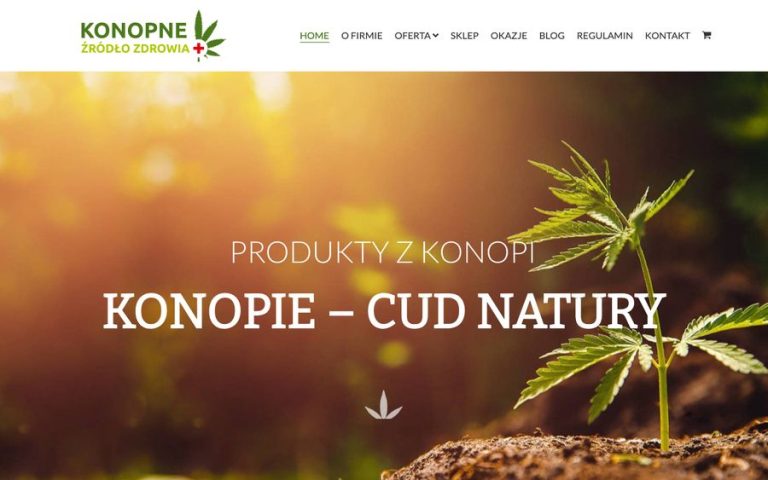 Capture de la page d’accueil de Konopne Źródło Zdrowia