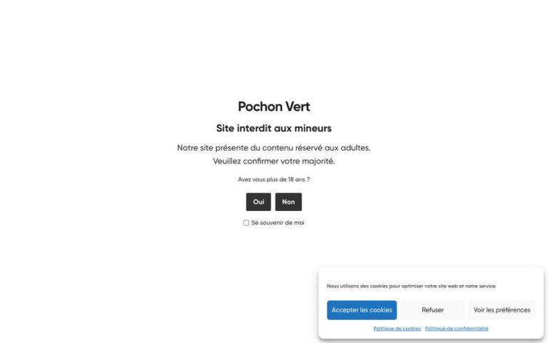 Capture de la page d’accueil de Le Pochon Vert