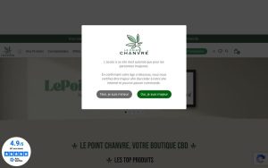 Capture de la page d’accueil de Le Point Chanvre