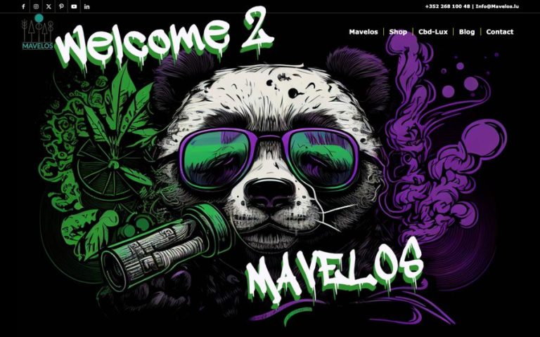 Capture de la page d’accueil de Mavelos – CBD & Grow Shop – Seedbank, Esoteric, Shisha