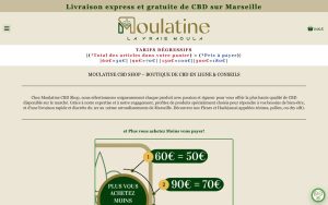 Capture de la page d’accueil de Moulatine CBD Shop