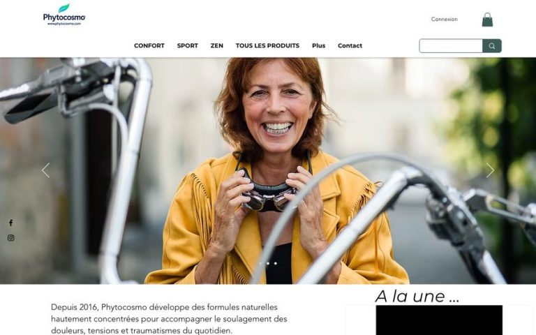 Capture de la page d’accueil de Phytocosmo