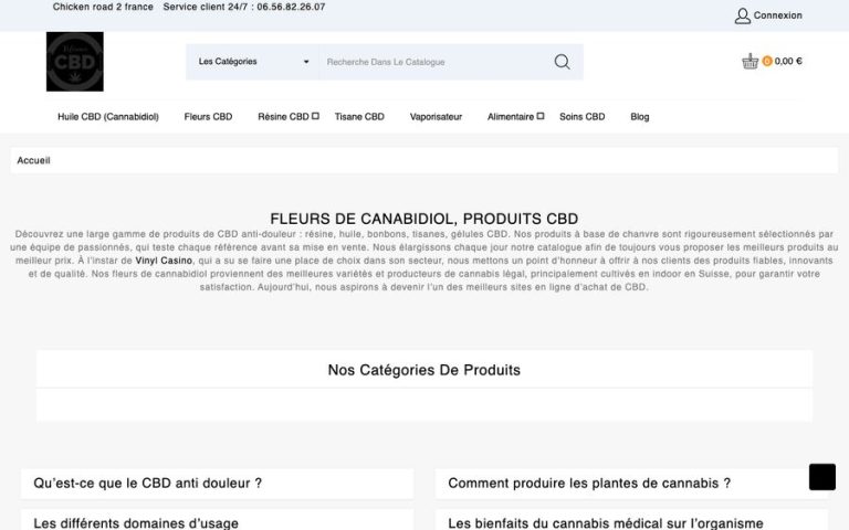 Capture de la page d’accueil de Référence CBD