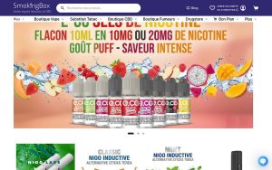 Capture de la page d’accueil de Smoking Box