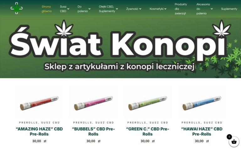 Capture de la page d’accueil de Świat Konopi