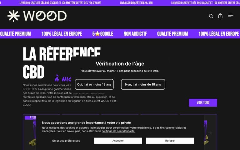 Capture de la page d’accueil de WOOD