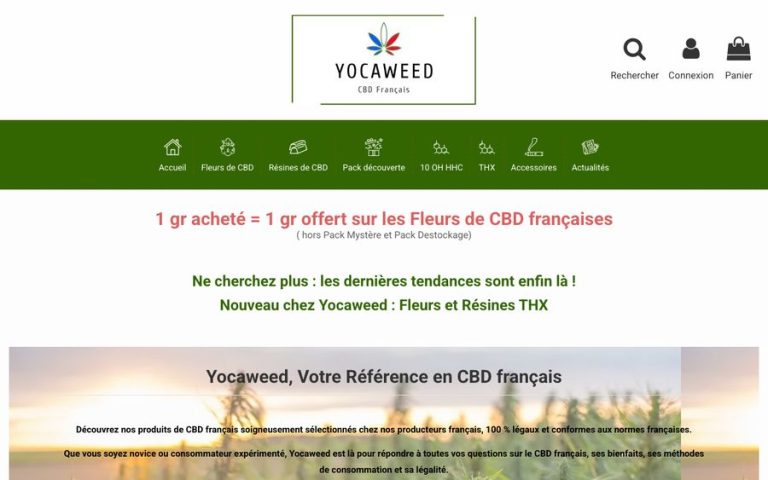 Capture de la page d’accueil de Yocaweed